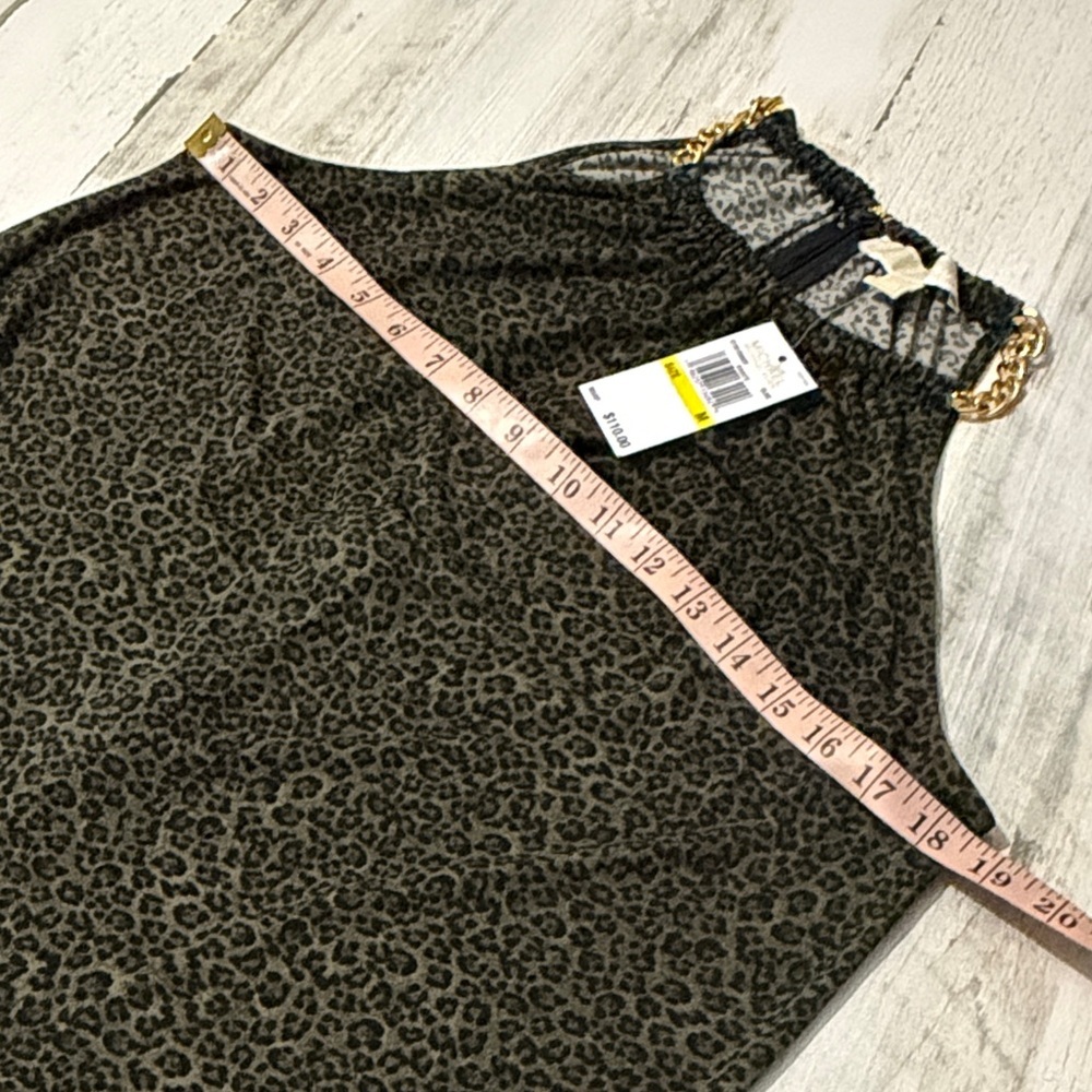 MICHAEL Michael Kors Black and Green Leopard Print Dress Size M NWT - Picture 6 of 8
